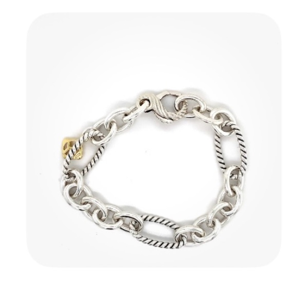 David Yurman Silver and Gold link chain Bracelet